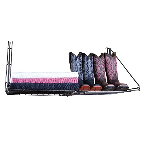Easy-Up Portable Hanging Shelf for Horse Show | Heavy Duty Steel Mesh | Folds for Easy Transport | Size 36L x 18D