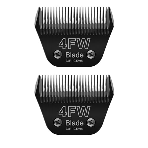 2PCS 4FW Wide Blades for Pet Grooming Compatible with Andis Clippers - size: Black/2PCS 4FW