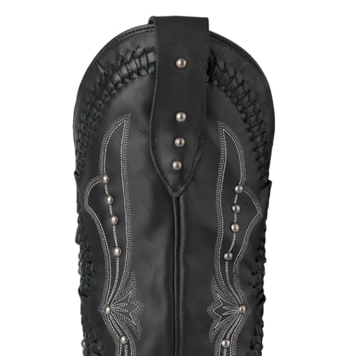 Yolkomo Cowboy Boots for Women Knee High Western Cowgirl Boots - color: Black, size: 7.5