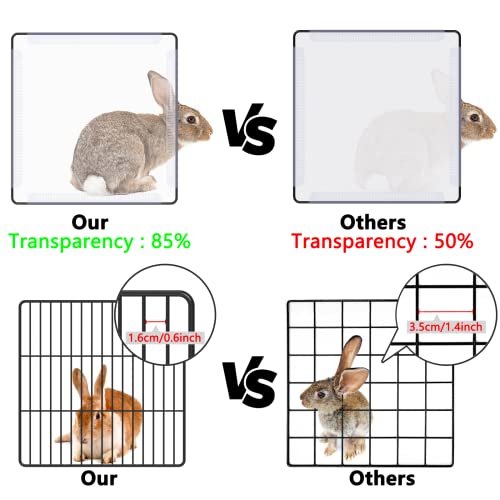DINMO 36 Panels Bunny Playpen, Oxford Mat & Game Holes, Expandable Fence - style: Plastic and Metal Mesh Design