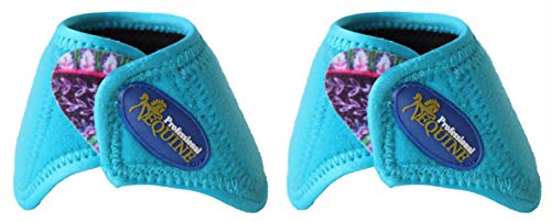 Horse Medium Sports Medicine Splint Bell Boots 41E - color: Turquoise/Purple