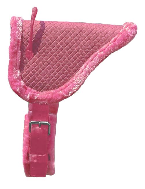 Miniature Quilted Bareback Pad with Fuzzy Fleece Bottom and 20" Girth - color: Pink