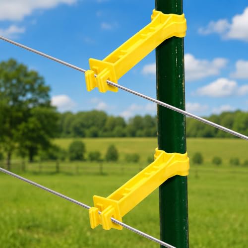 120 Pcs T Post Electric Insulators, 5" Electric Fence Extender Insulator - color: 120 Yellow