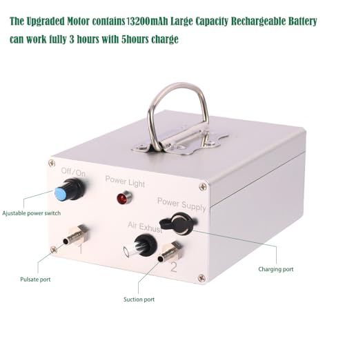 Electric Milking Machine Pump, Rechargeable 13200mAh Battery Motor, 3 Hour Runtime, Dual Pulsation Ports (Rechargeable Battery Model)