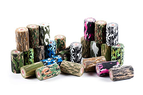 3 Inch Self Adhesive Bandage Wrap - Self-Sticking Vet Wrap - Camo, 12 Pack - color: Camo Colors, size: 12 Rolls