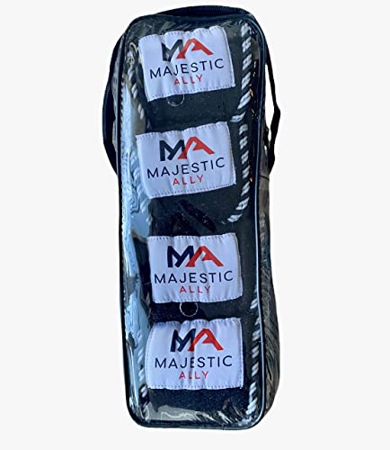 Majestic Ally Fleece Polo Leg Wraps for Horses, Black, Set of 4 - color: Black