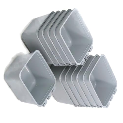 Gray Cage Cups for Feed & Water for Poultry, Ducks, Birds, 12 Pack