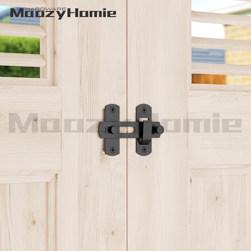 4 Inch Flip Latch Gate Latches, 180 Degree Flip Barn Door Lock Latch, Heavy Duty SUS304 Stainless Steel Flip Sliding Latch, Bolt Buckle Lock for Barn Wood Fence Sliding Doors, Black, 2 Pack - color: Matte Black
