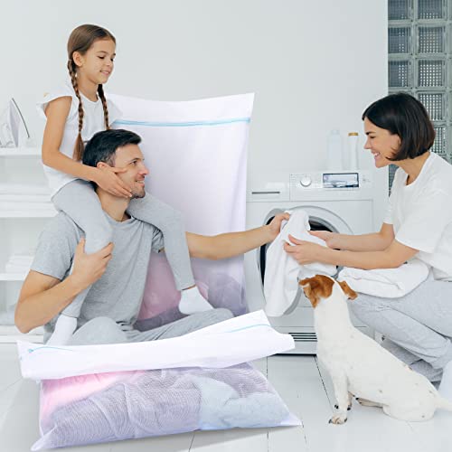 Windyun 4 Pcs Jumbo Mesh Laundry Bags, Large Zippered Dryer Wash Bags