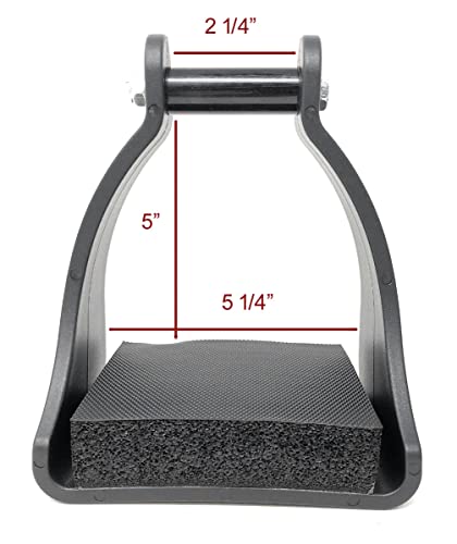 AJ Tack Polymer Trail Stirrups, Black, Shock-Absorbing Cushioned Foot Pads, 4 Neck Sizes, Lightweight, Western and English, Trail and Endurance Riding | All-Day Comfort with Shock-Absorbing Pads, Helps Reduce Rider Fatigue, Lightweight & Durable, Black