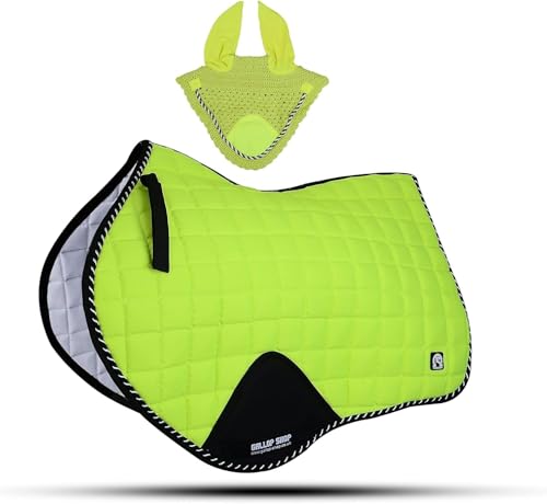 Close Contact Jumping Saddle Cloth Numnah Saddle Pads Free Ear (Ship from USA) - color: F.Yellow, size: Full