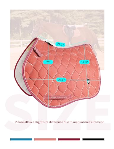 Harrison Howard Close Contact Horse Saddle Pad for Jumping, w/Velvet Hue - color: Light Salmon Pink