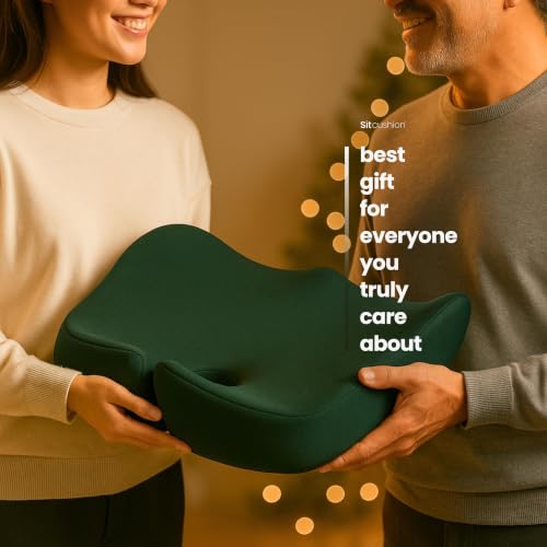 Seat Cushion for Tailbone Pain Relief, Extra Large Office Chair Cushion | Extra Large Office Chair Cushion for Healthy Sitting Posture, Sciatica Pain Relief Pillow With Extra Cover (Green - color: Green & Dark Gray