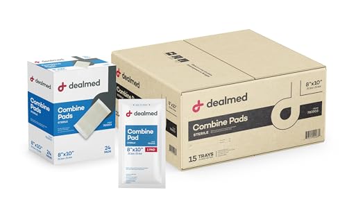 Dealmed Abdominal Combine Pads 8"x10" (8,640-Pallet) Sterile Individually Wrapped, ABD Pads, Absorbent, Non Adherent for Wound Care, Drainage, First Aid, (24/Box; 15/Case; 24/Pallet) - size: 8" x 10", style: Pallet