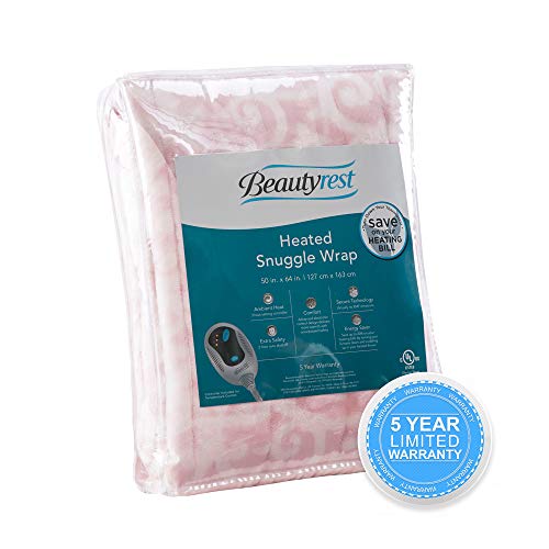 Beautyrest Heated Electric Throw - Sherpa/Berber, 3 Heat & Washable - color: Blush Lattice, size: 50 in x 64 in