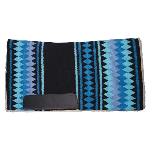Billy Royal Fleece Bottom Contoured Saddle Pad - 34" x 40" | New Zealand Wool Top | 3/4" Felt Core | Contoured Fit | Hypoallergenic Fleece Lining | Weighs 8 lbs - color: Black/Burgundy/Rust