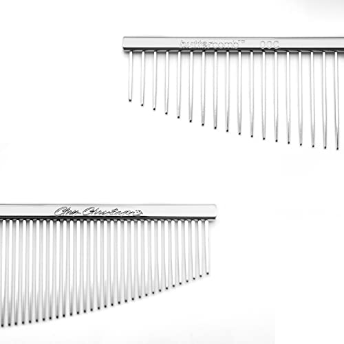 Chris Christensen 00C 6.5 in Crescent Coarse/Fine Finishing Butter Comb, Groom Like a Professional, Rounded Corners Prevent Friction and Breakage, Solid Brass Spin with Steel Teeth, Chrome Finish - size: 00C - 6.5 Inch Medium/Extra Fine