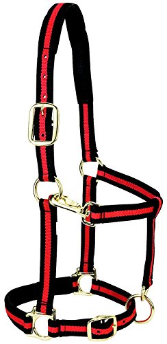 Weaver Leather Padded Adjustable Nylon Horse Halter, Red, 1" Large Horse