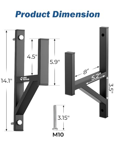 Joytutus Heavy Duty Steel Trailer Ladder Rack, 2 Racks Side Mount with Bungee Cords, 353LB Capacity for Enclosed and Open Trailer, Vans, Trucks, Garages Side Wall