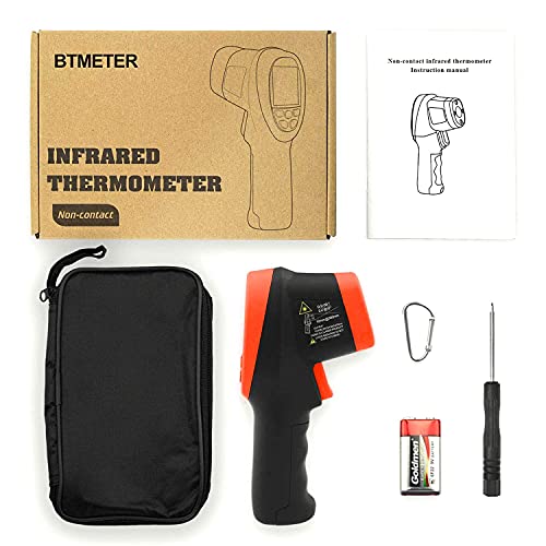 BTMETER BT-1500 Pyrometer 30:1 Industrial Laser Thermometer Gun, -58℉ to 2732℉ Non Contact High Temp Infrared Thermometer Digital IR Temperature Gauge Orange(NOT for Human Temp Test) - color: Orange