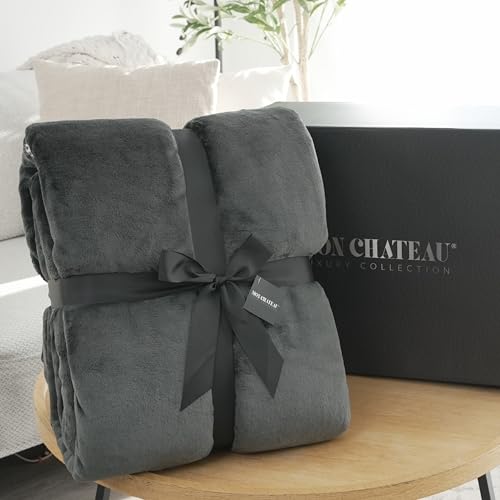 Mon Chateau 60" x 70" Reverie Faux Fur Throw, Cedarwood Ruched | Cozy Layer Comfort For Couch, Bed Or Chair. Lightweight Polyester Fabric With Easy Machine Wash Care - color: Cedarwood Ruched