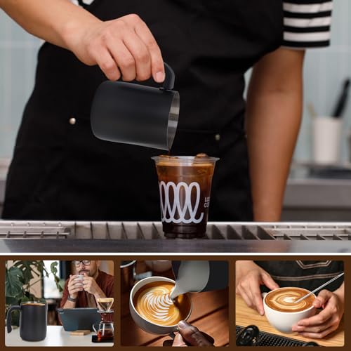 Milk Frothing Pitcher, Steaming Pitchers Stainless Steel Milk/Coffee/Cappuccino/Latte Art Barista Steam Pitchers Milk Jug Cup with Art Pen, 20oz - size: 20 Ounces