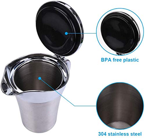 Double Insulated Gravy Boat - Stainless Steel Sauce Jug with Hinged Lid Hinged Lid Ideal for Gravy or Cream at Thanksgiving (450ML/16 OZ) - color: 450ML/16 OZ