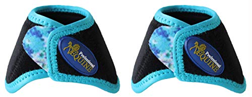 Horse Medium Sports Medicine Splint Bell Boots 41E - color: Black Turquoise Green
