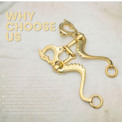 Solid Brass Horse Bit Loose Ring Snaffle Training Bit | Equestrian Tack, English & Western Riding, Beginner to Advanced Riders