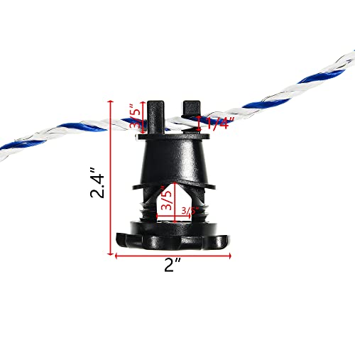 Screw-on Round Post Insulator, Electric Fence Wire Holding, 50