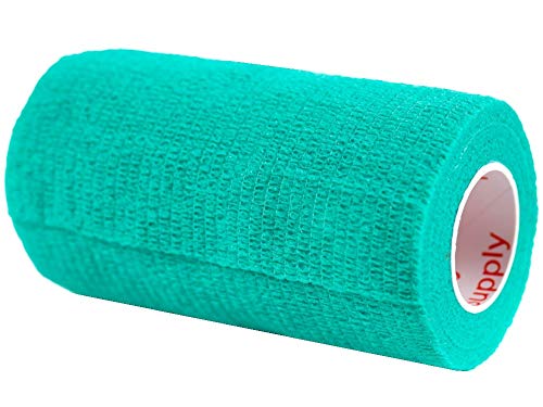 3 Inch Self Adhesive Medical Bandage Wrap Sport Tape (Light Green) (12 Pack) Strong Elastic Self Adherent Cohesive First Aid Sport Flex Rolls for Wrist Ankle Knee Sprains and Swelling
