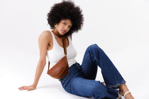 Portland Leather Goods Koala Sling Bag - Adjustable Full-Grain Leather - color: Nutmeg, size: Small