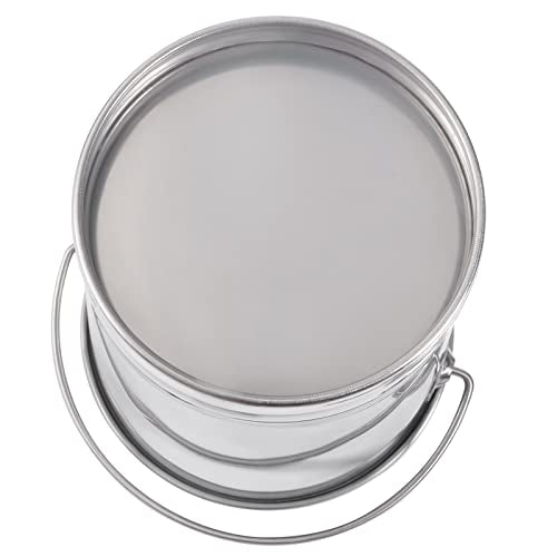 15Qt Stainless Steel Milk Pail Bucket, Carry Water or Drinks Container with Lid, Handle & Open Lip Edge Milk Pail Container Kitchen Compost Bin Scrap for Compost Outdoor Household (15Qt) - size: 15Qt