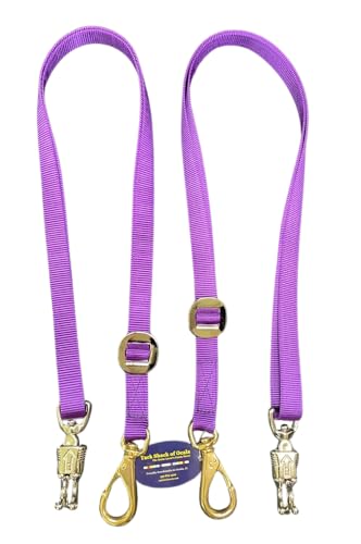 Tack Shack of Ocala Nylon Quick Release Cross Ties, Set of 2, Cross Ties for Barn, Stable Supplies - color: Purple