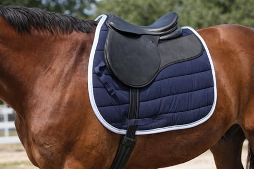 CHALLENGER Horse Saddle Pad English Quilted All-Purpose Shock Absorbing Neoprene 72TS18 - color: Navy