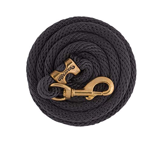Weaver Leather Poly Lead Rope with a Solid Brass 225 Snap, Graphite, 10-feet
