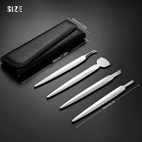 FERYES Pedicure Knife Ingrown Toenail Kit, 4 PCS Professional Pedicure Tool Kit, Top Notch Foot Blade (Leather case included) - size: 4PCS