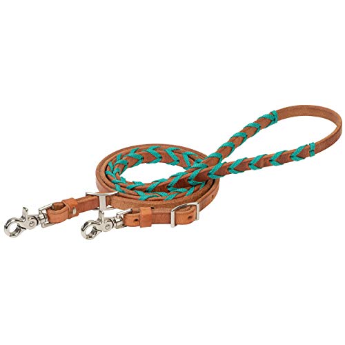 Weaver Equine Laced Barrel Rein with Polyester Shoe Lacing, 5/8" x 8'