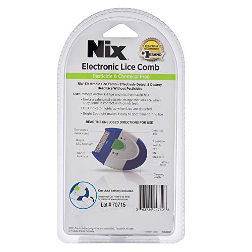 Nix Electronic Lice Comb, Removes Nits From Hair, 1 Count - color: White and Blue