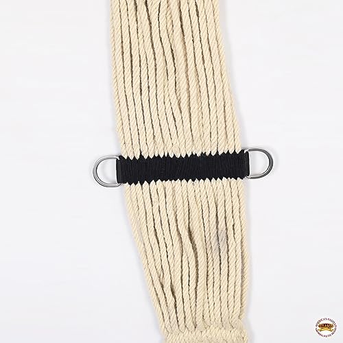 HILASON Horse Western 27 Strand Double Weave Roper Cinch Off White | Girth Strap for Horses Back Saddle
