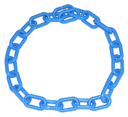 Plastic Chain Goat Animal Collars 1 1/2" X 3/4" Links 20", 28" & 36" Long (Blue, Medium 28")