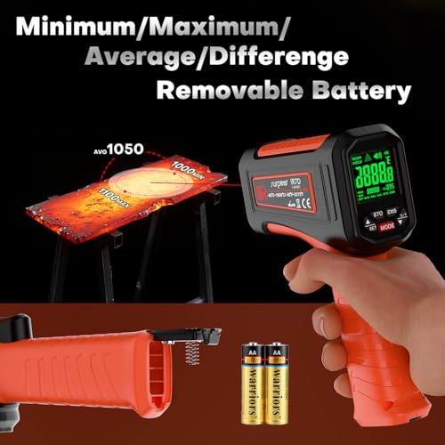 Infrared Thermometer Temperature Gun, 3272°F, 50:1 | Laser Temp Pyrometer, High Temp for Engine, HVAC, Industrial & Home Repair Inspection - color: -58°F to 3272°F