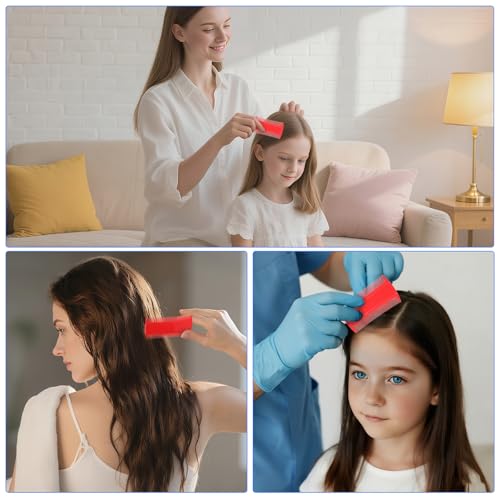 6 Pcs Lice Comb, 6 Color Detangling Fine Hair Combs for Lice Removal, Gentle Nit Fine Tooth Comb for Wet and Dry Hair, Safe for Pets and Human Use