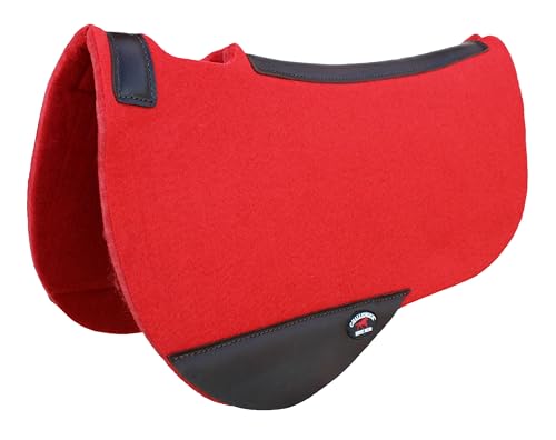Horse Western Close Contact Contoured Wool Felt Saddle Pad Teal 39RT19 - color: Red