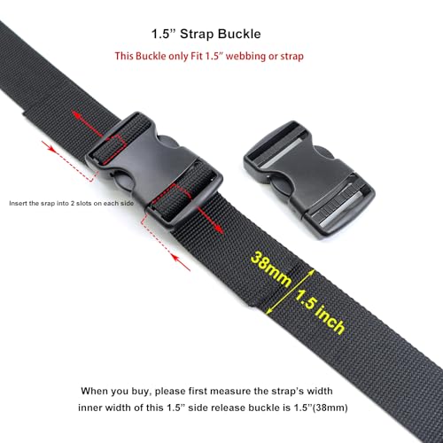 Quick Side Release Buckle, Heavy Duty Plastic Snap Buckle Clip Clasp Fasteners for Backpack Strap - style: 1-1/2 Inch - 2 Pieces