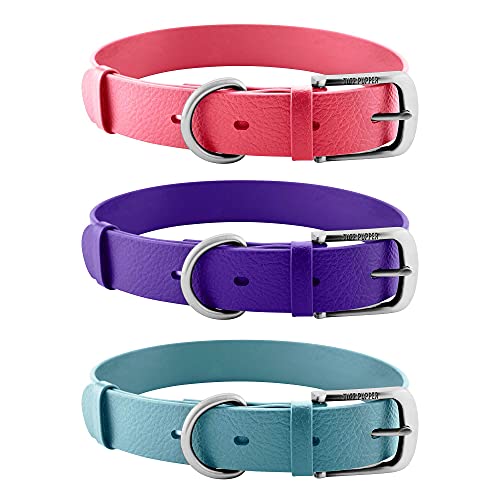Tuff Pupper Heavy Duty Waterproof Dog Collar for Small, Medium & Large Dogs - color: Punch Pink