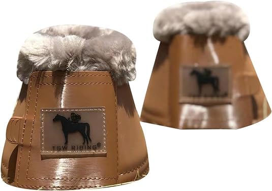 Horse Bell Boots Dressage Horse Boots XL L M S - color: Cognac Color, style: Bell Boots with Faux