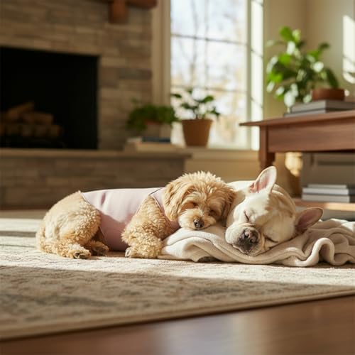 Dog & Cat Surgery Recovery Suit and Anxiety Wrap - color: Pink, size: S