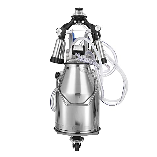VEVOR Electric Cow Milking Machine 6.6 Gal/25 L Milker 304 Stainless Steel - size: 25 L