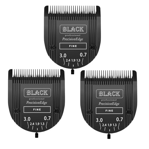 Adjustable Dog Grooming Clipper 5-in-1 Blade Compatible with WAHL Professional Animal Clipper Arco, Bravura, Chromado, Creativa, Figura, and Motion Pet, Dog, and Horse(Black) - color: Black/3pc
